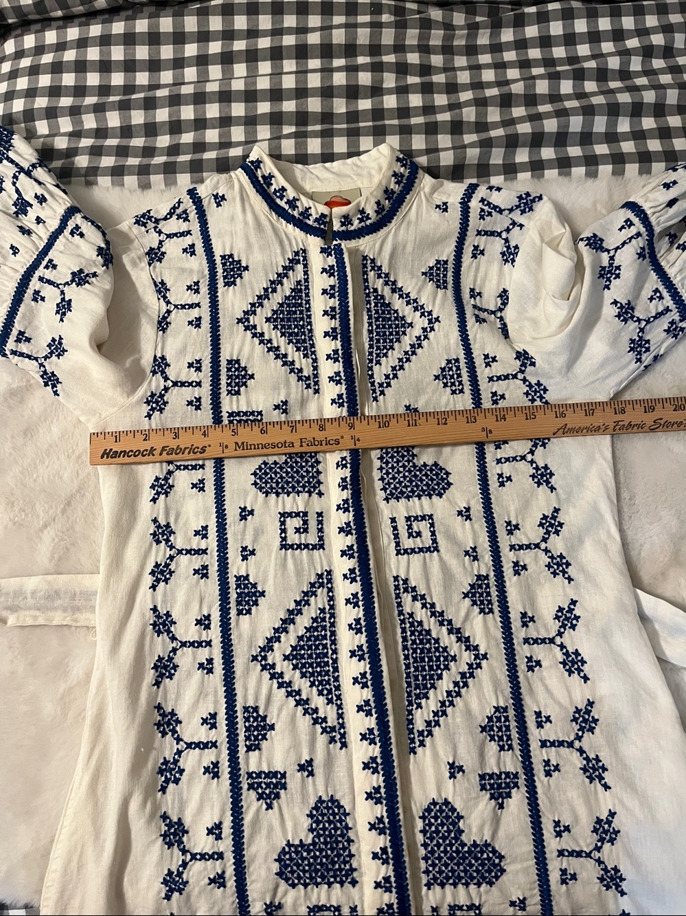 FARM Rio Cross-Stitch Blue and White Dress - Picture 10 of 16